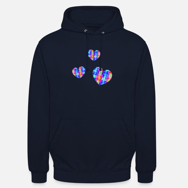 trois cœurs bleus - Sweat-shirt à capuche unisexe - marine