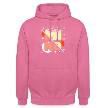 heureux, vie heureuse - Sweat-shirt à capuche unisexe - rose - Devant - Alina (178cm) & Michal (187cm)
