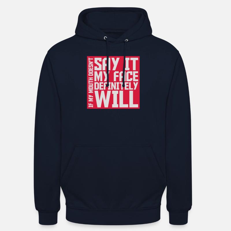 Mon visage le fera certainement - Sweat-shirt à capuche unisexe - marine