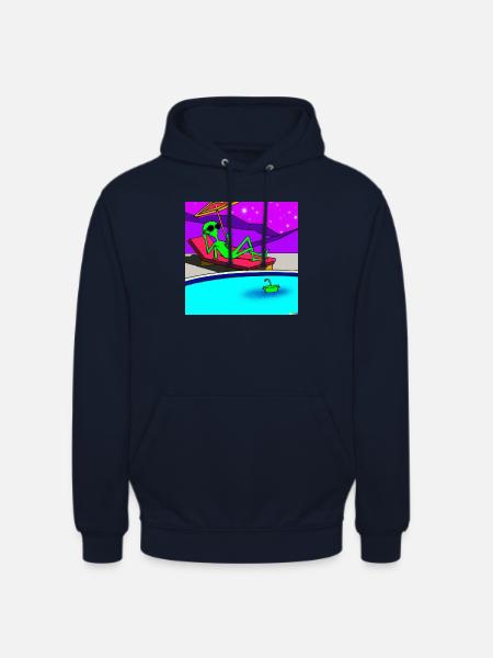 Alien am Pool - Unisex Hoodie - Navy