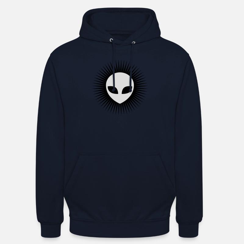Strahlen Alien Kopf grau - Unisex Hoodie - Navy