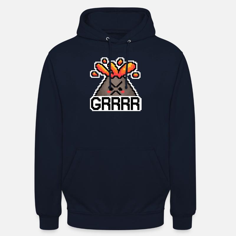 Wütender Pixel Vulkan - Unisex Hoodie - Navy