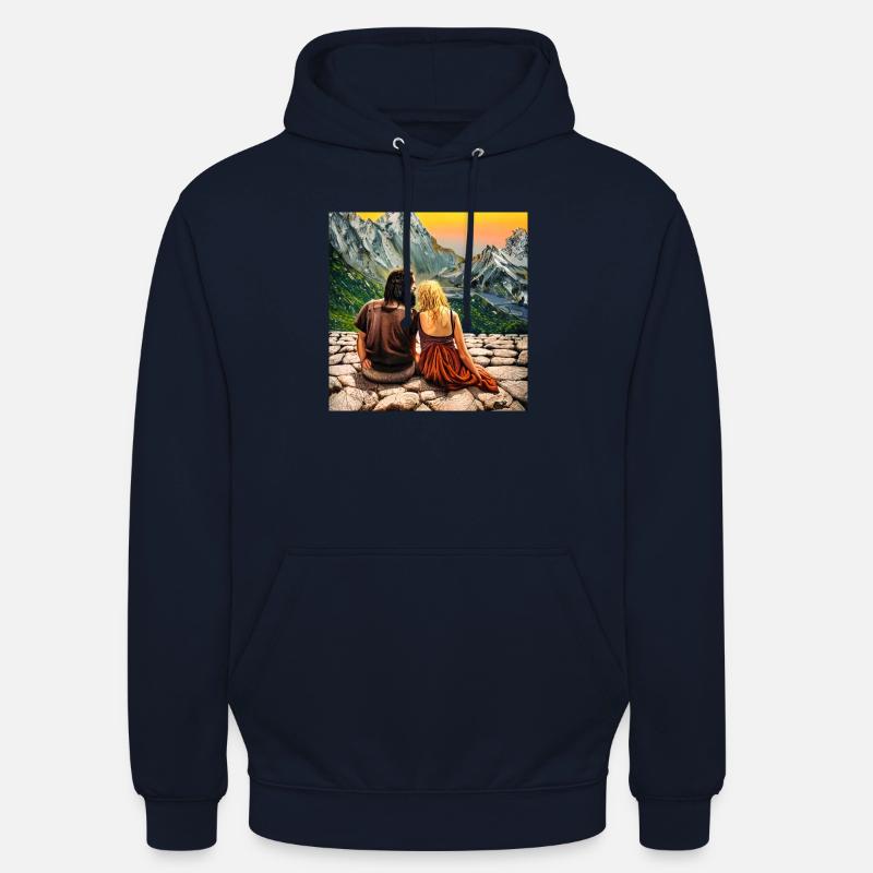 Romance montagnarde - Sweat-shirt à capuche unisexe - marine