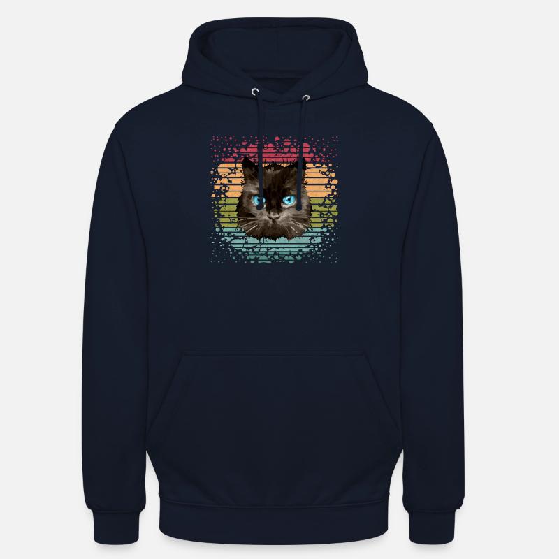 Chat - Sweat-shirt à capuche unisexe - marine
