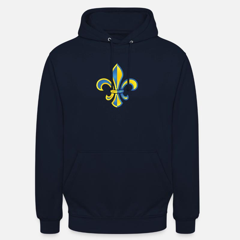 Fleur de Lys - Sweat-shirt à capuche unisexe - marine