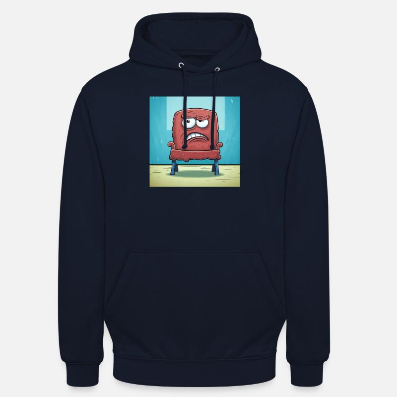 comic style grumpy chair - Unisex Hoodie - Navy