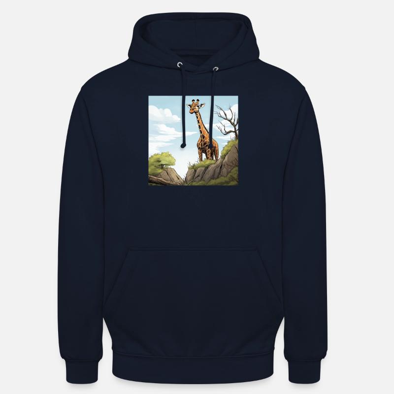 Giraffe Comic Style - Unisex Hoodie - Navy