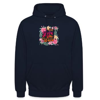 Faire l’amour. Pas la guerre - Sweat-shirt à capuche unisexe - marine - Devant - Alina (178cm) & Michal (187cm)