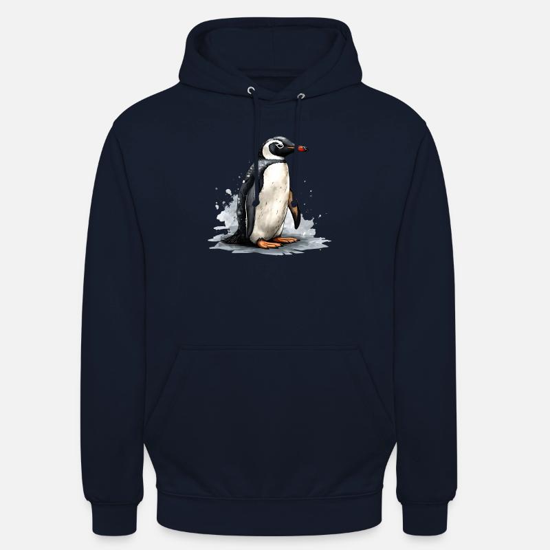 Pinguin auf Eisscholle - Unisex Hoodie - Navy