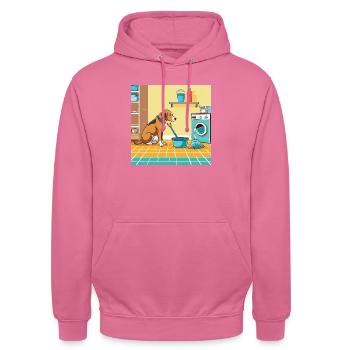 hund - Unisex Hoodie - Pink - Vorne - Alina (178cm) & Michal (187cm)