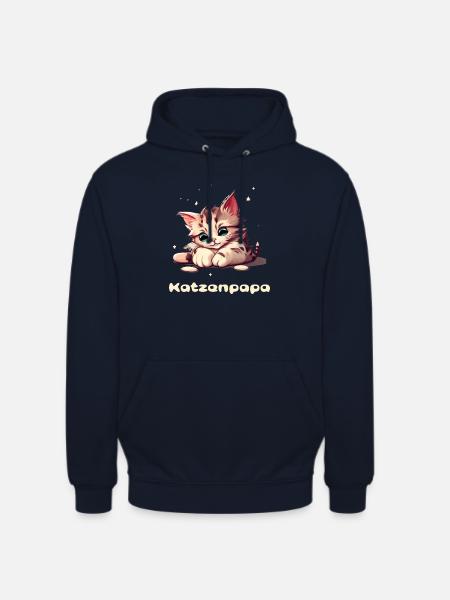 Katzenpapa süßes Kätzchen - Unisex Hoodie - Navy