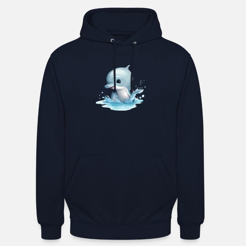 Jack le bébé dauphin - Sweat-shirt à capuche unisexe - marine