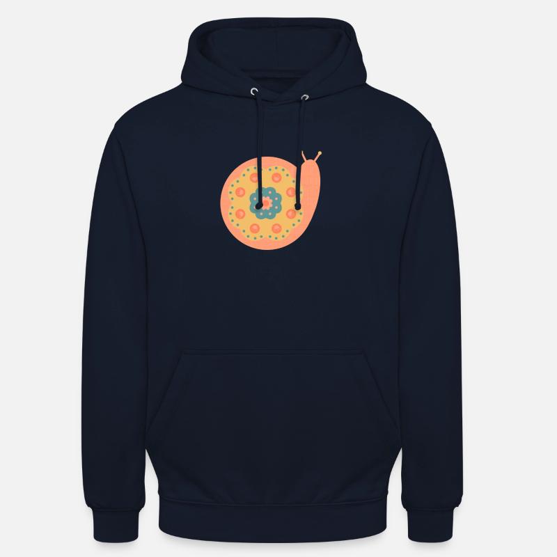 Escargot mignon avec des fleurs - Sweat-shirt à capuche unisexe - marine