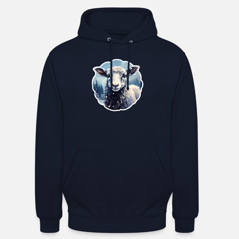 Moutons en hiver - Sweat-shirt à capuche unisexe - marine