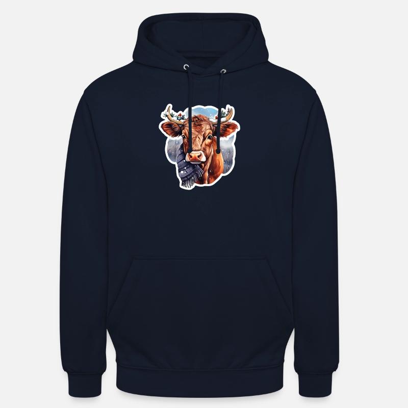 Vache de Noël - Sweat-shirt à capuche unisexe - marine