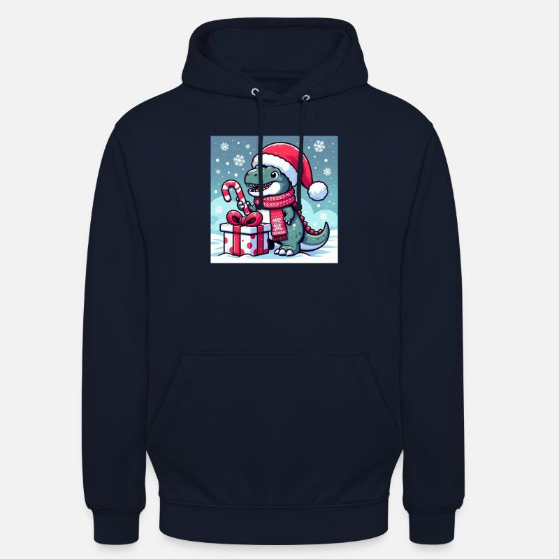 T-Rex de Noël - Sweat-shirt à capuche unisexe - marine