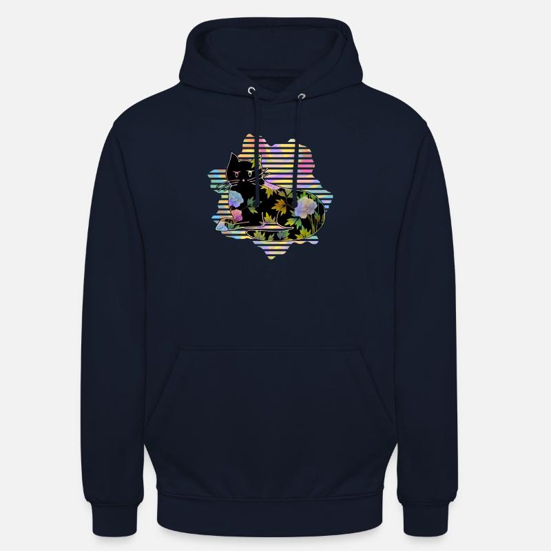Chat - Sweat-shirt à capuche unisexe - marine