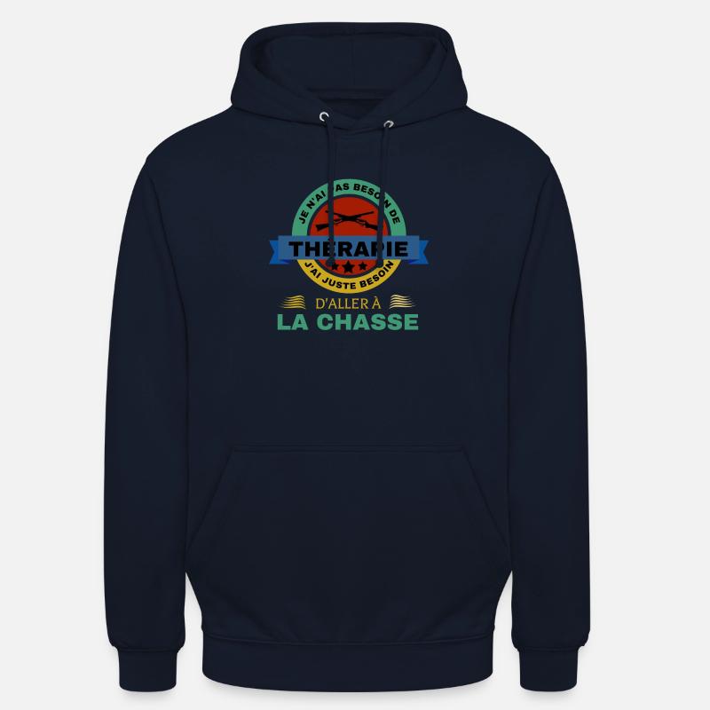 CHASSETherapie - Sweat-shirt à capuche unisexe - marine