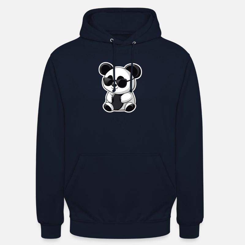 Panda cool avec des lunettes de soleil - Sweat-shirt à capuche unisexe - marine