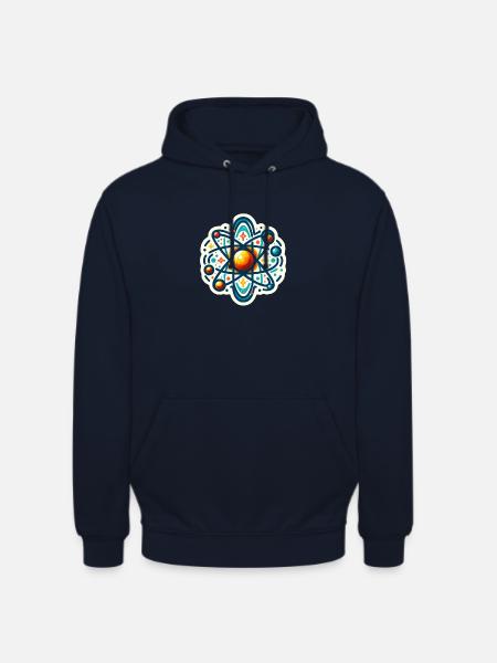 Quanten-Physik Sticker, künstlerisches Atom-Modell - Unisex Hoodie - Navy