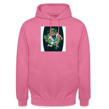 Conception de joueur de tennis mignon drôle - Sweat-shirt à capuche unisexe - rose - Devant - Alina (178cm) & Michal (187cm)