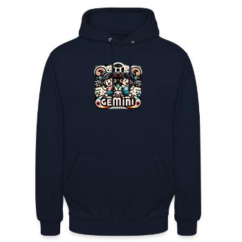 GEMINI - Unisex Hoodie - Navy - Vorne - Alina (178cm) & Michal (187cm)