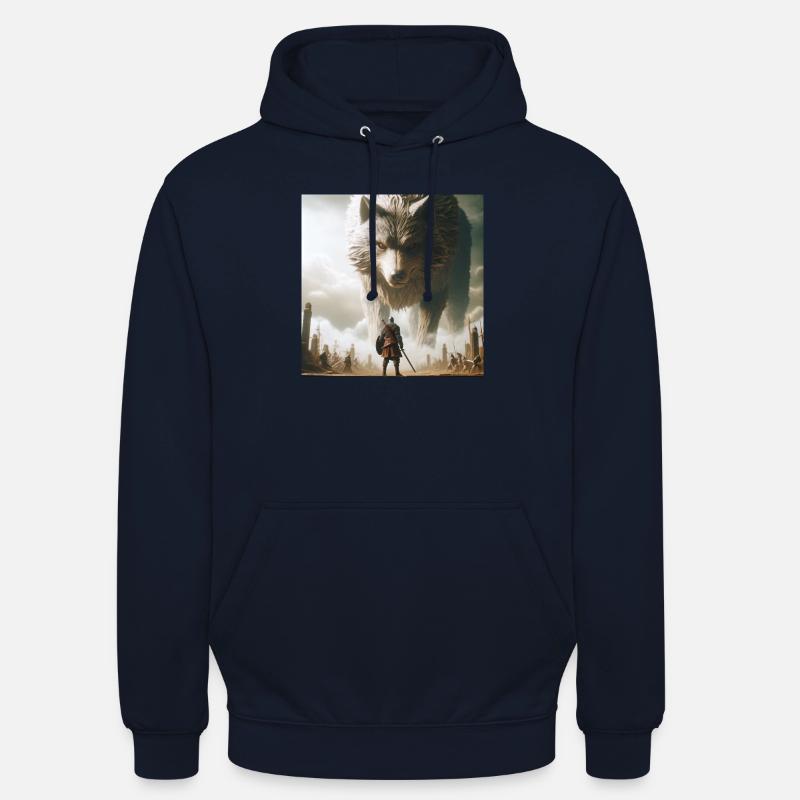 Le Chevalier et le Fenrir - Sweat-shirt à capuche unisexe - marine