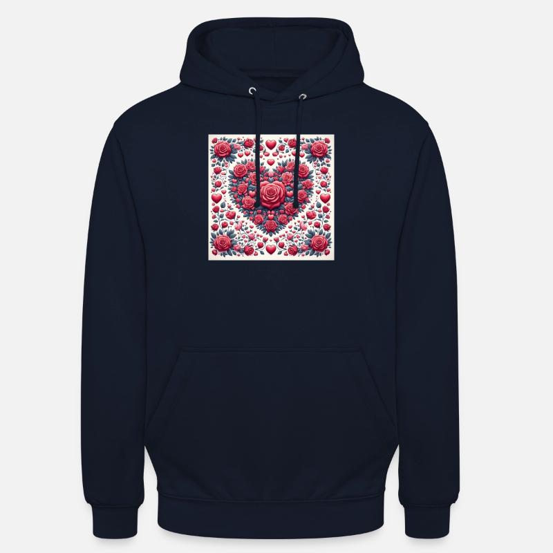 Joyeuse Saint-Valentin - Sweat-shirt à capuche unisexe - marine