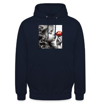 Respect Nature ... Ladybug Child - Unisex Hoodie - navy - Front - Alina (178cm) & Michal (187cm)
