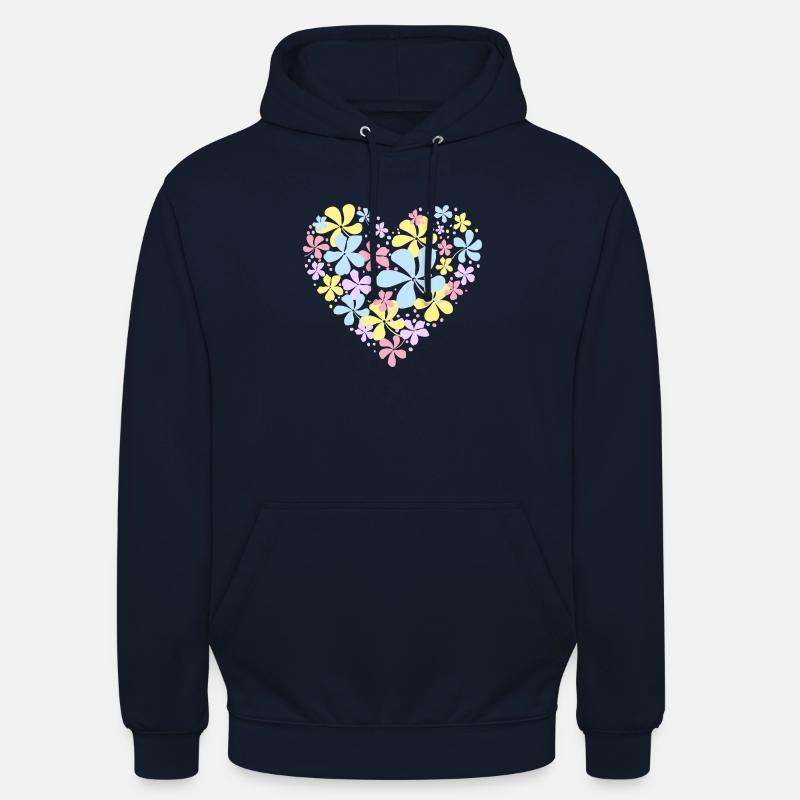 Coeur de fleur - Sweat-shirt à capuche unisexe - marine