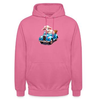 Schaf-Sprint - Unisex Hoodie - Pink - Vorne - Alina (178cm) & Michal (187cm)