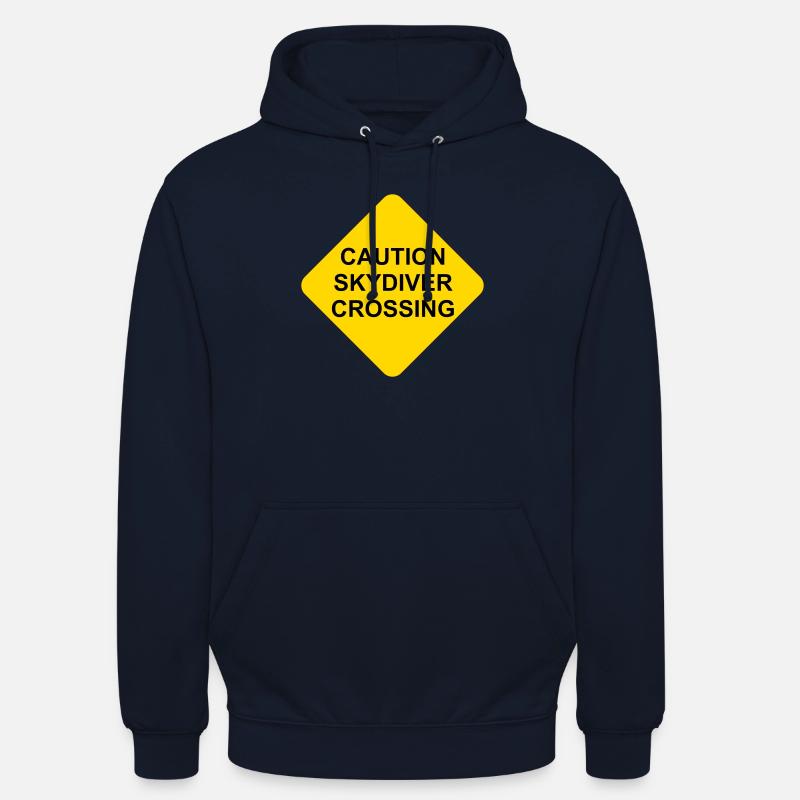 Shield Caution Skydiver Crossing - Unisex Hoodie - navy