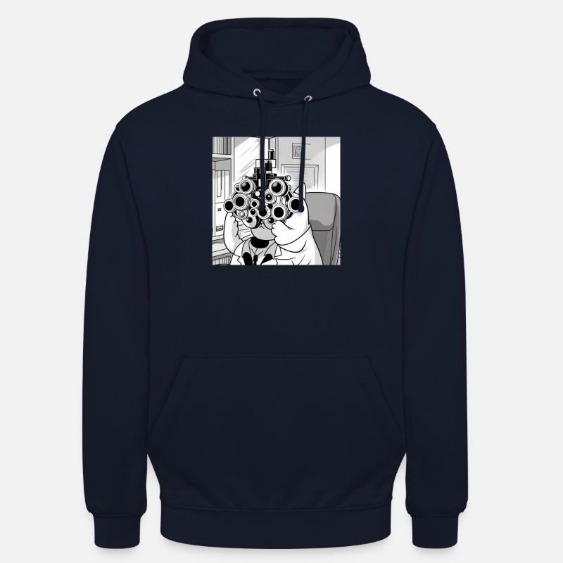 Test oculaire d’optométrie ophtalmique pour chat - Sweat-shirt à capuche unisexe - marine