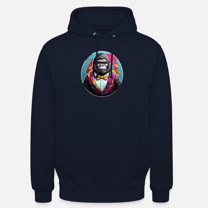 Gorille comique drôle - Sweat-shirt à capuche unisexe - marine