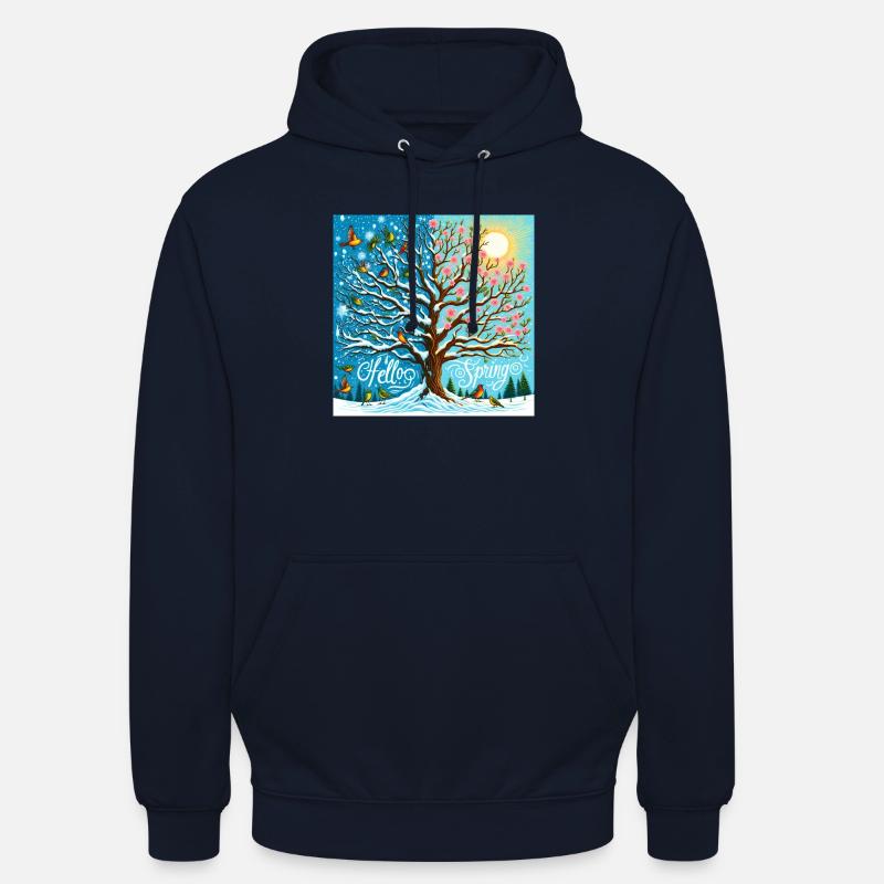 hello spring - Sweat-shirt à capuche unisexe - marine