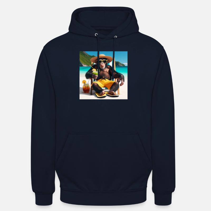 Singe de vacances - Sweat-shirt à capuche unisexe - marine