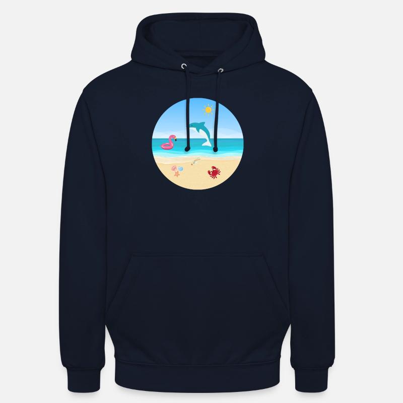 Conception de plage - Sweat-shirt à capuche unisexe - marine