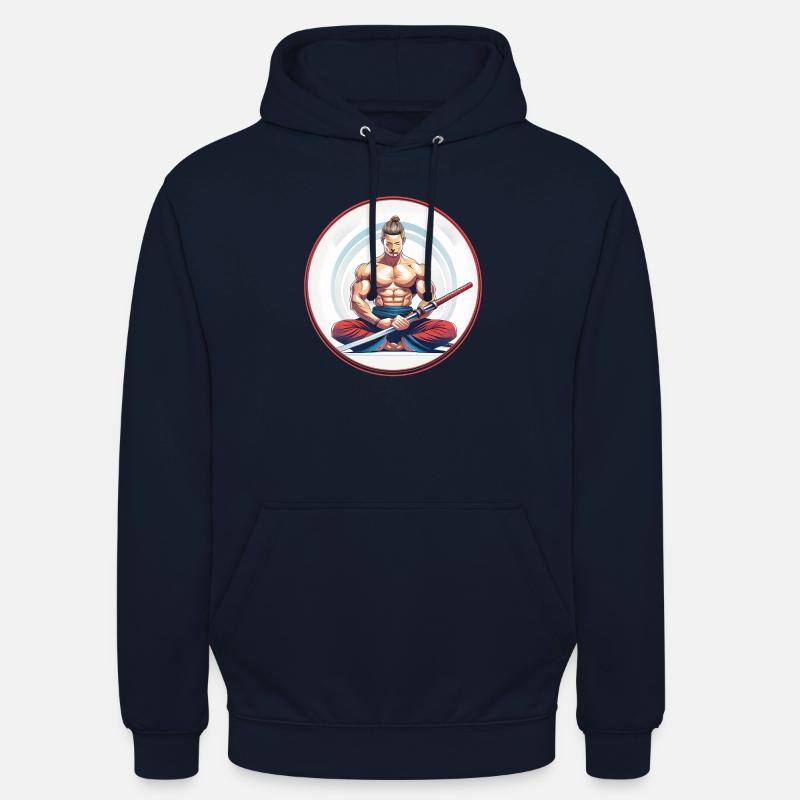 Meditierender Samurai mit Katana - Unisex Hoodie - Navy