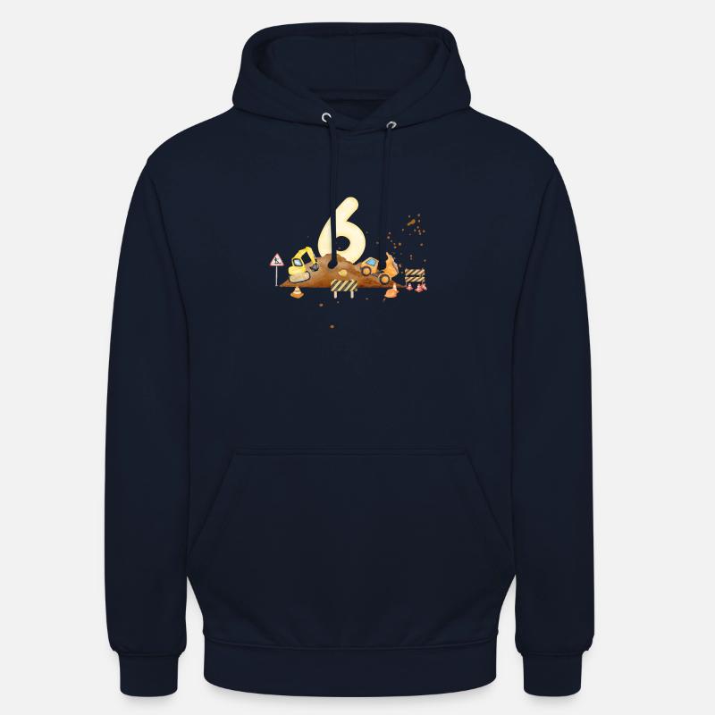 6e anniversaire chantier de construction - Sweat-shirt à capuche unisexe - marine