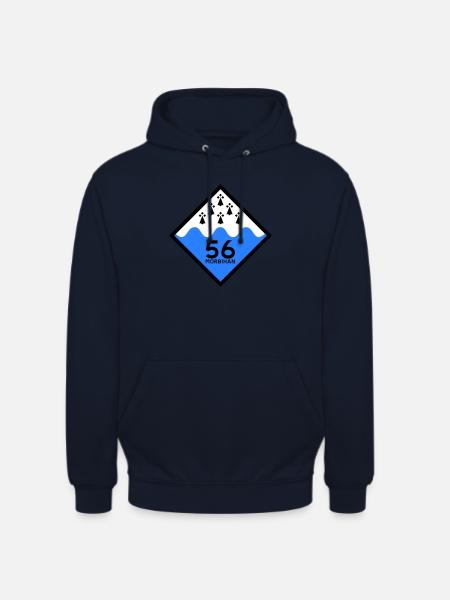 Morbihan - Sweat-shirt à capuche unisexe - marine