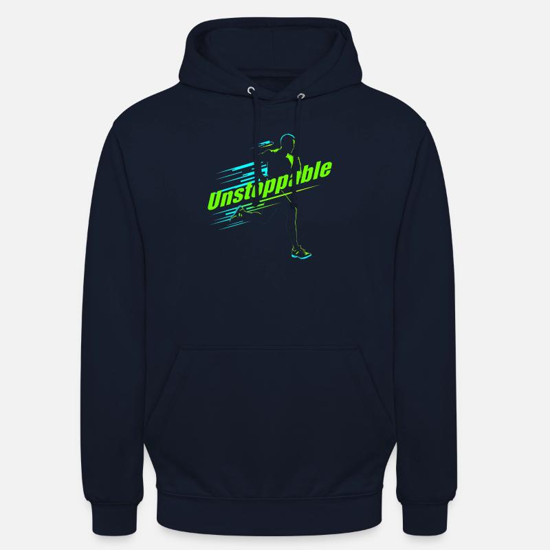 Running design - "Unstoppable" - Sweat-shirt à capuche unisexe - marine