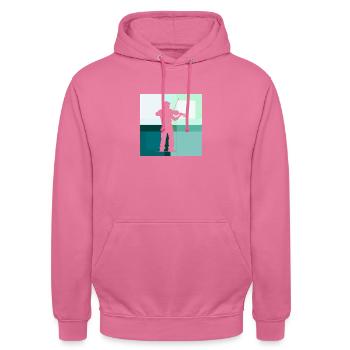 Instrument Saiten Geige - Unisex Hoodie - Pink - Vorne - Alina (178cm) & Michal (187cm)