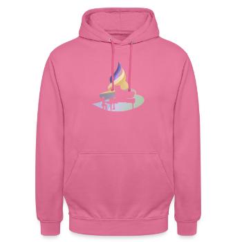 École de musique instrumentale - Sweat-shirt à capuche unisexe - rose - Devant - Alina (178cm) & Michal (187cm)
