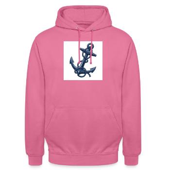 Ship's anchor: symbol of safety and freedom - Unisex Hoodie - pink - Front - Alina (178cm) & Michal (187cm)