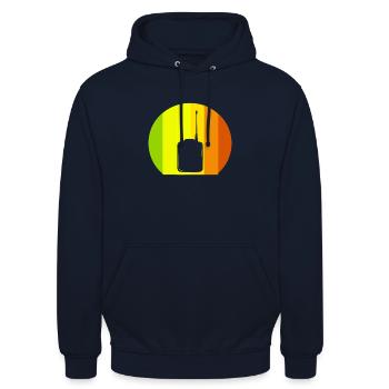 Amateurfunk UKW - Unisex Hoodie - Navy - Vorne - Alina (178cm) & Michal (187cm)