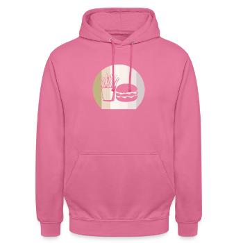 Burger Lover Joint - Unisex Hoodie - pink - Front - Alina (178cm) & Michal (187cm)