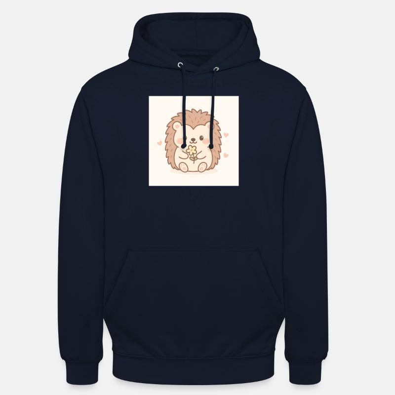 Hérisson Kawaii dans un style pastel - Sweat-shirt à capuche unisexe - marine