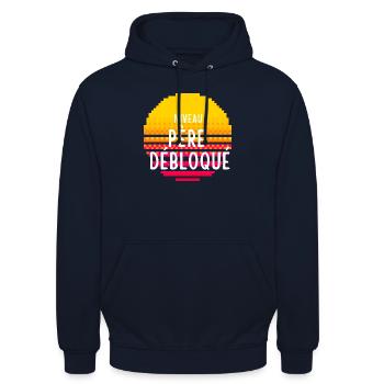 Niveau père Débloqué - Futur Père Camer Annonce Gr - Sweat-shirt à capuche unisexe - marine - Devant - Alina (178cm) & Michal (187cm)