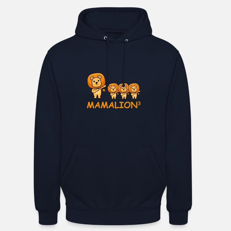 Schwanger werdene Mutter Drillinge Löwe - Unisex Hoodie - Navy