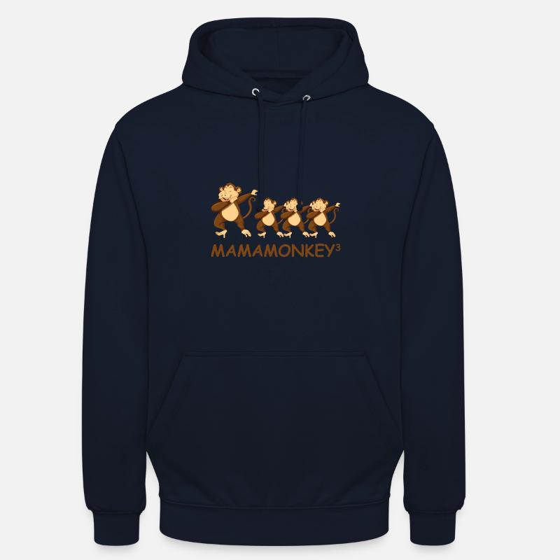 Schwanger werdene Mutter Drillinge Affe - Unisex Hoodie - Navy